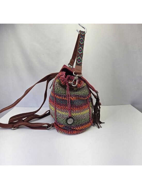 The Sak Avalon Crochet Backpack Multicolor With Brown Accents 107347 main image 5